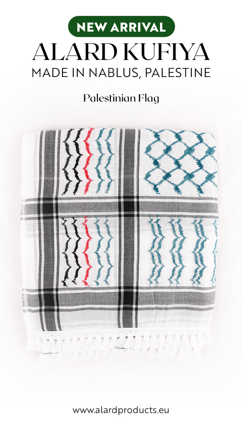 Al'Ard Palestinian Flag Kufiya (Made in Palestine)