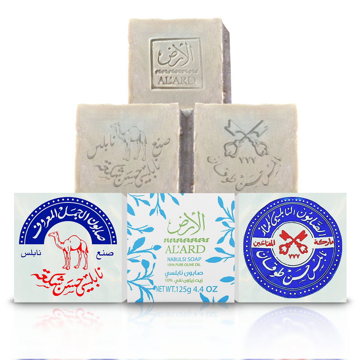 Al-Jamal, al-Mufftahein and Al'ard Nabulsi Soap