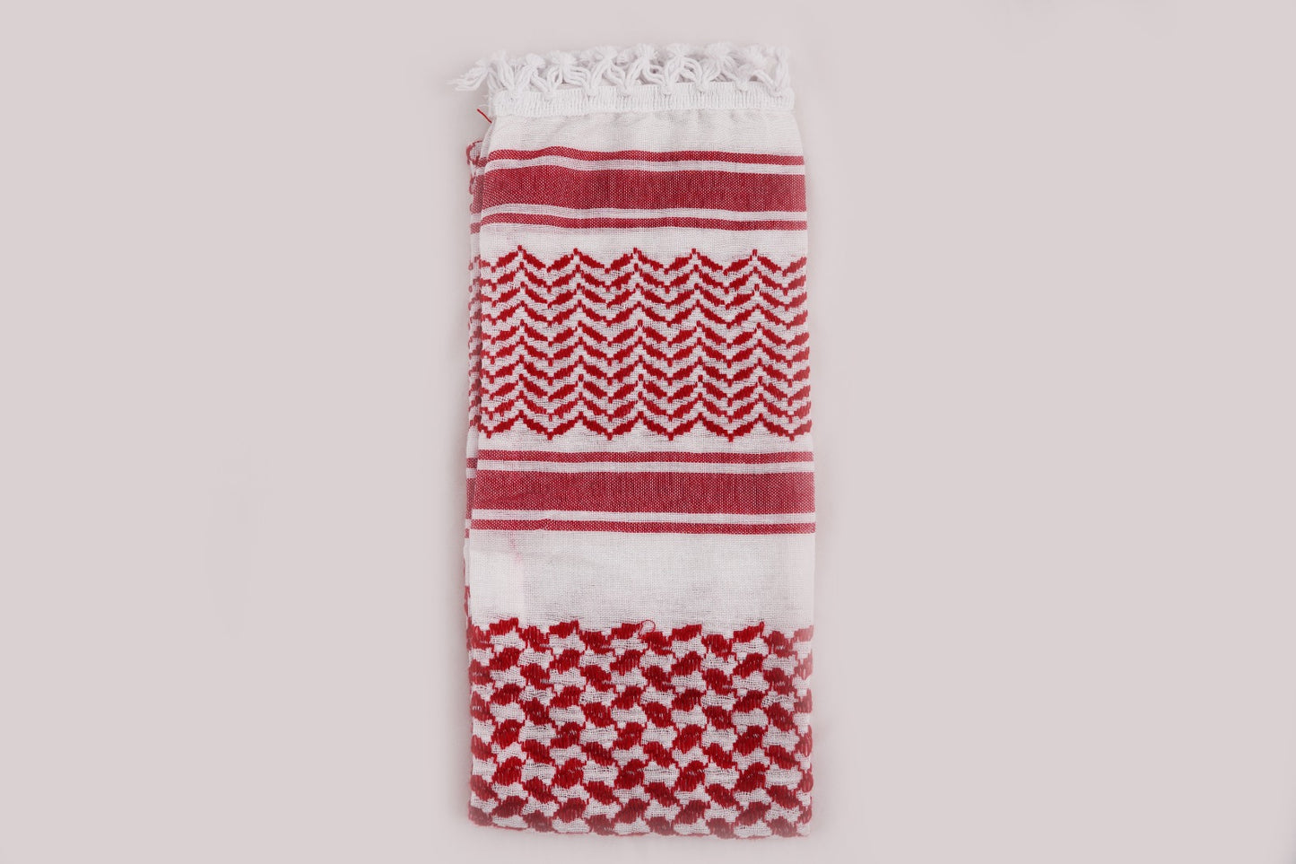 Al'Ard Red and white Wishah (Scarf) (Made in Palestine)